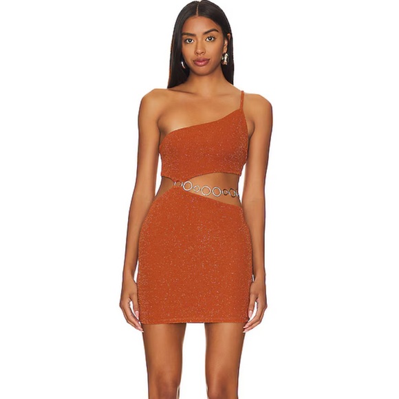 Revolve Lovers & Friends Kiana Mini Dress in Copper - Picture 1 of 8